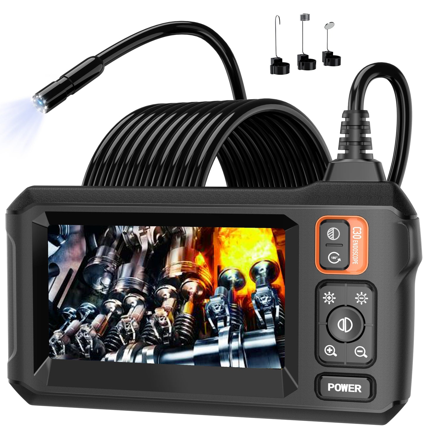 Daxiongmao Borescope, Endoscope Camera with Light, IP67 Waterproof Endoscope, 1080P HD Camera, 16.5ft Endoscope Camera, 4.3”