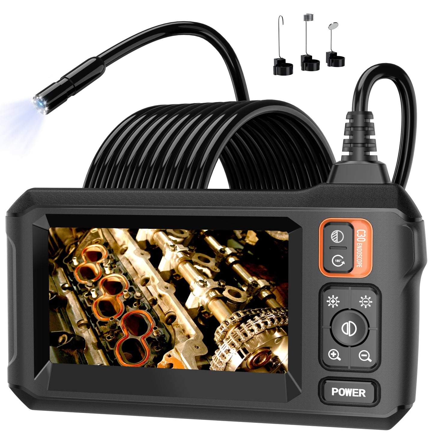 Daxiongmao Borescope, Endoscope Camera with Light, IP67 Waterproof Endoscope, 1080P HD Camera, 16.5ft Endoscope Camera, 4.3”