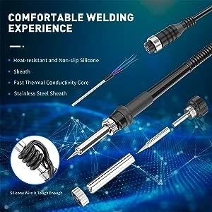 Daxiongmao 2 in 1 Hot Air Rework and Soldering Iron Station with °F /°C, Cool/Hot Air Conversion, Digital Temperature Correction and Sleep Function, Gift for Men