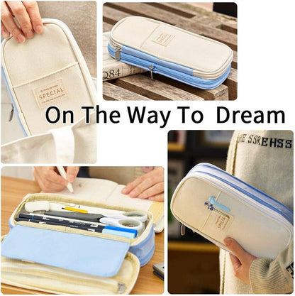 Pen Bag Big Capacity Pencil Pen Case Office College School Large Storage High Bag Pouch Holder Box Organizer,Pencil Case Pencil Pouch Handheld Pen Bag Cosmetic Portable Gift for Teens Girls Student