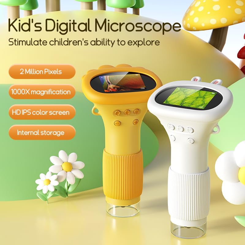 Microscope for Kids, 1000X Portable Labsters Microscope, Handheld Microscope, Pocket Microscope, Photo and Video Microscope, Science Kits for Kids, Over 3 Years Old