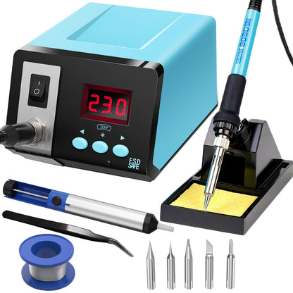 Daxiongmao Soldering Station, 75W Soldering Iron Kit, Portable Soldering Kit with 5 Iron Head Tips, Sponge, Soldering Iron Bracket, Tin Suction Gun, Lead-free Tin Wire, Tweezers, Gadgets for Men