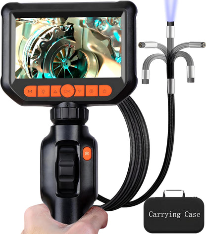 Daxiongmao Endoscope Camera with Light, Two-Way Articulating Borescope, IP67 Waterproof Sewer Camera, 1080 HD Endoscope, 5.0 ft Semi-Rigid Cable