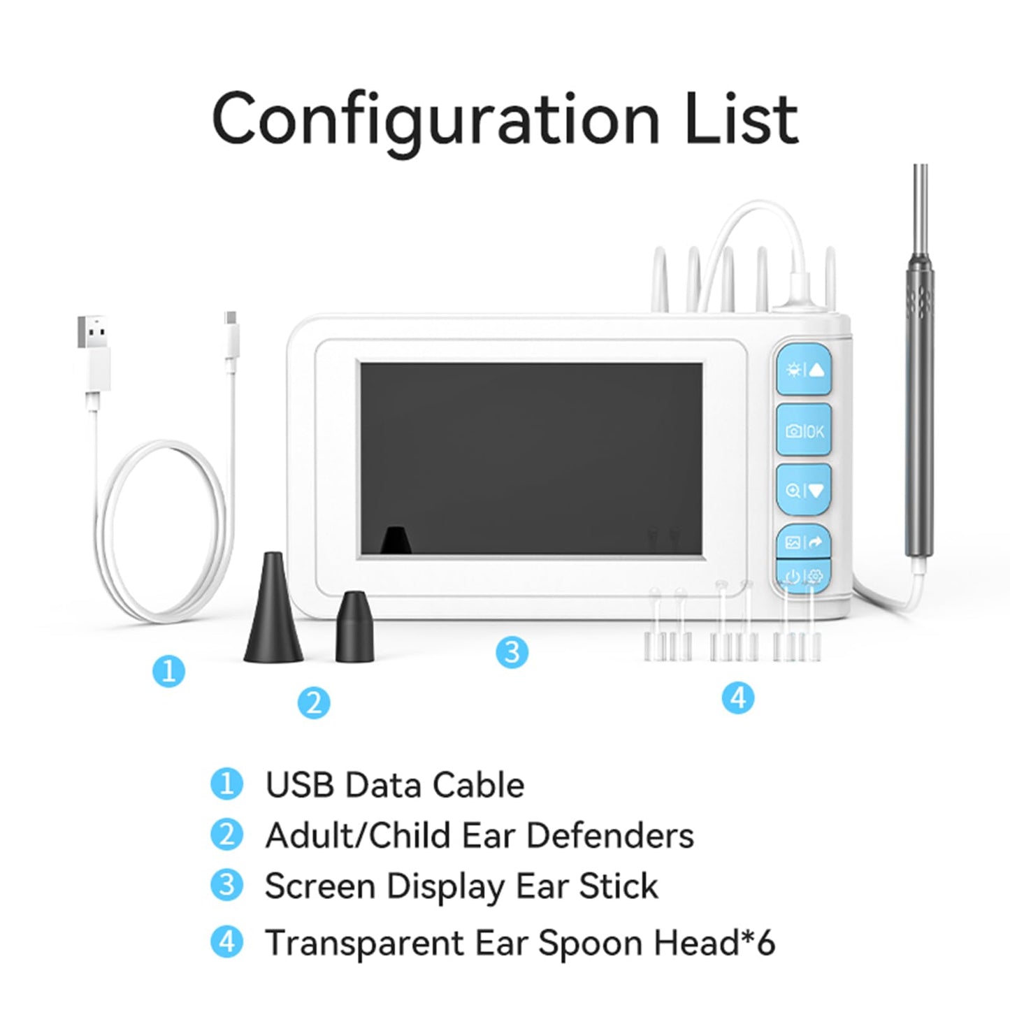 Digital Otoscope with Light - 4.3 Inch Screen Ear Scope Otoscope with Light | 3.9mm Otoscope Camera with Ear Wax Removal Tools | Ear Camera Otoscope Supports Photo Snap & Video Recording